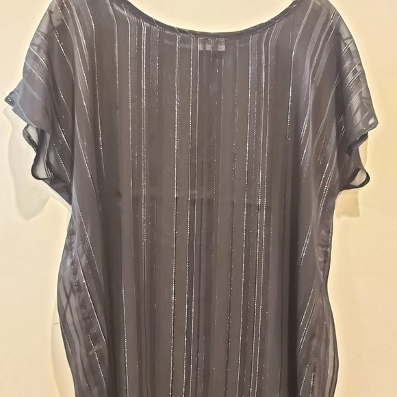 Black sheer short sleeved top - Picture 4 of 5